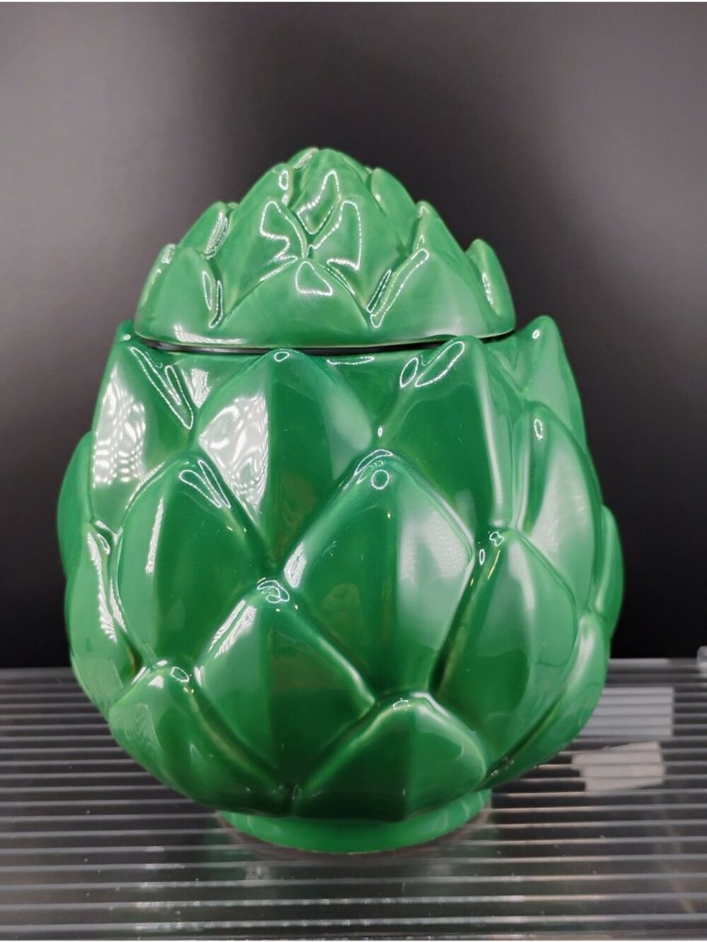 Threshold Green Artichoke-Shaped Stoneware Canister